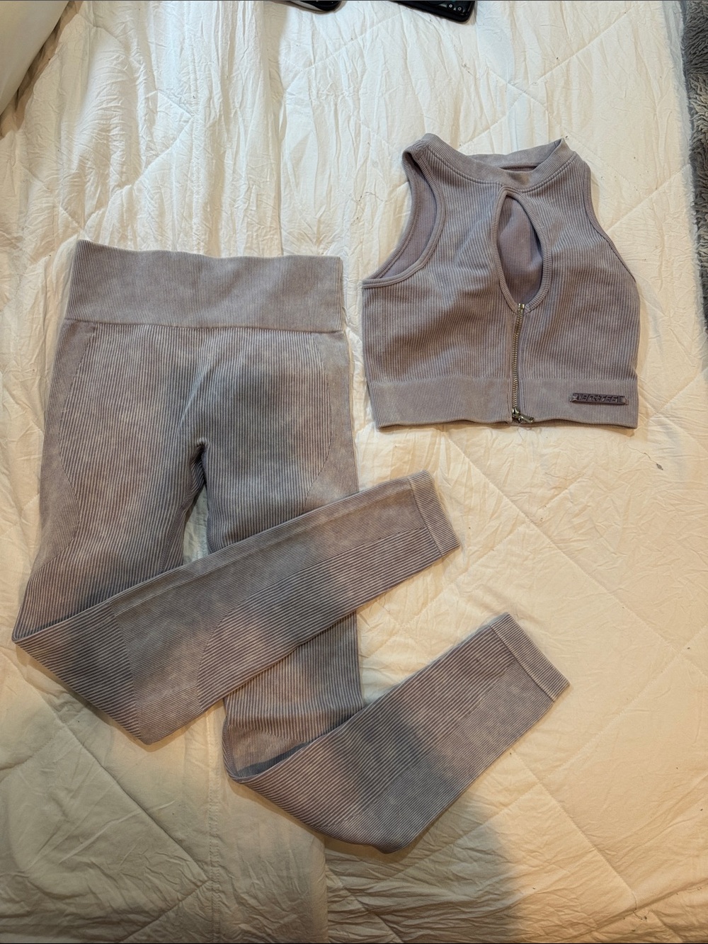 Bo+Tee Dusty Purple Legging Set with Keyhole cutout top